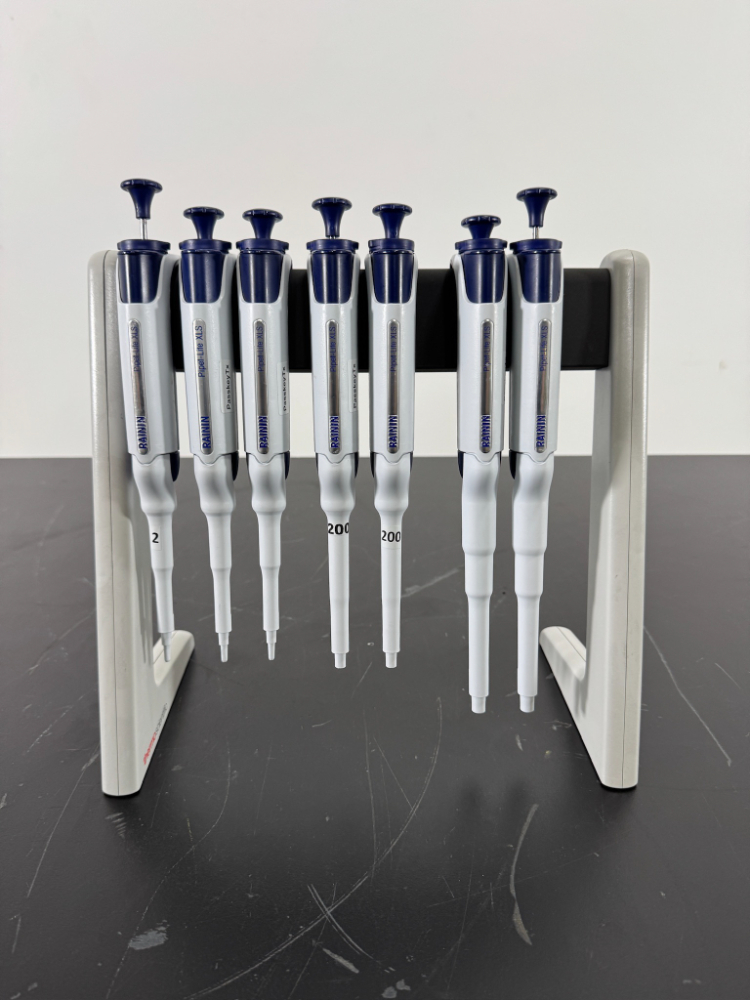 Image of Rainin Pipet-Lite XLS Single Channel Pipettes w/Stand - Quantity 7